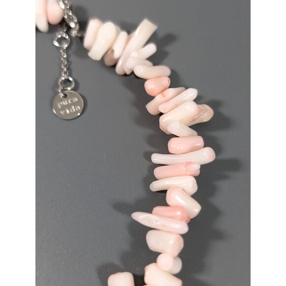 Pura Vida Pink Shell Faux Coral Beaded Ankle Bracelet Anklet 10 in - Picture 3 of 6